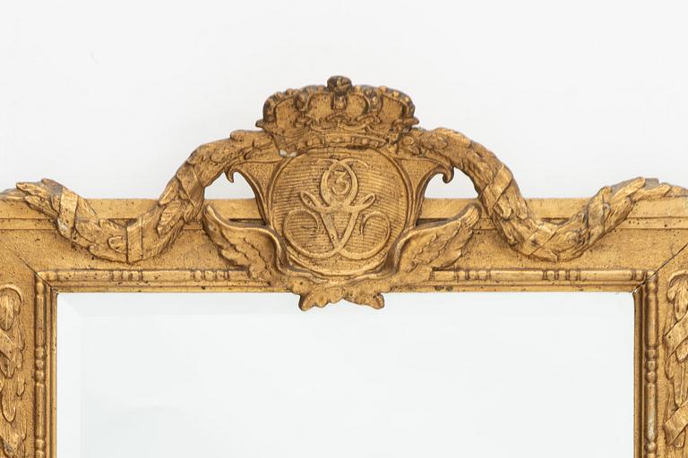 Mirror wall sconces a pair, Gustavian style, circa 1900.