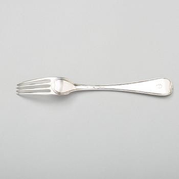 Arvid Floberg, 11 st matgafflar, silver, Stockholm 1792.