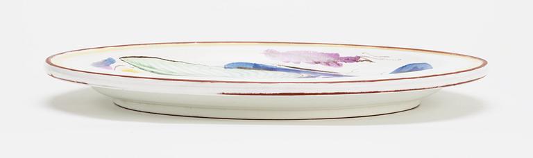 A Wilhelm Kåge faience dish, Gustavsberg studio 1951.