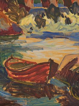 Erling Ärlingsson, Southern landscape with a bridge and church on a cliff.