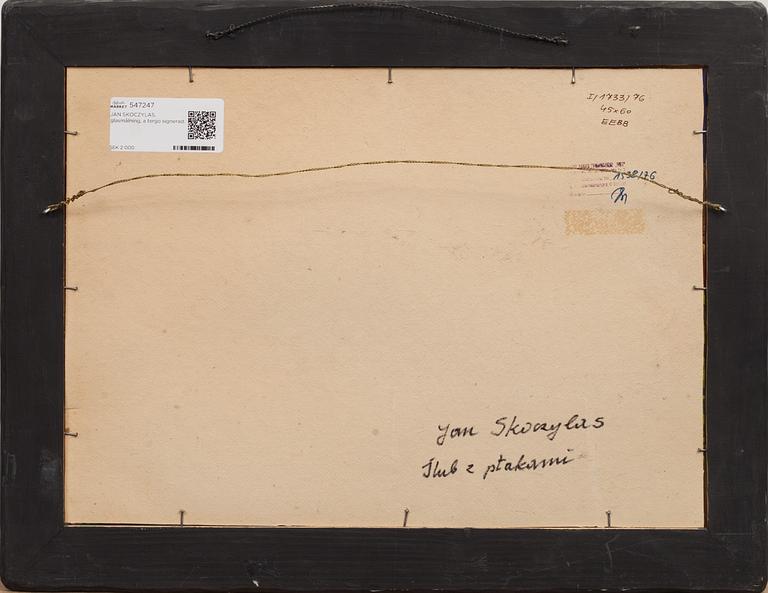 JAN SKOCZYLAS, glasmålning, a tergo signerad.