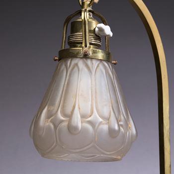 VÄGGLAMPA, jugend, mässing.