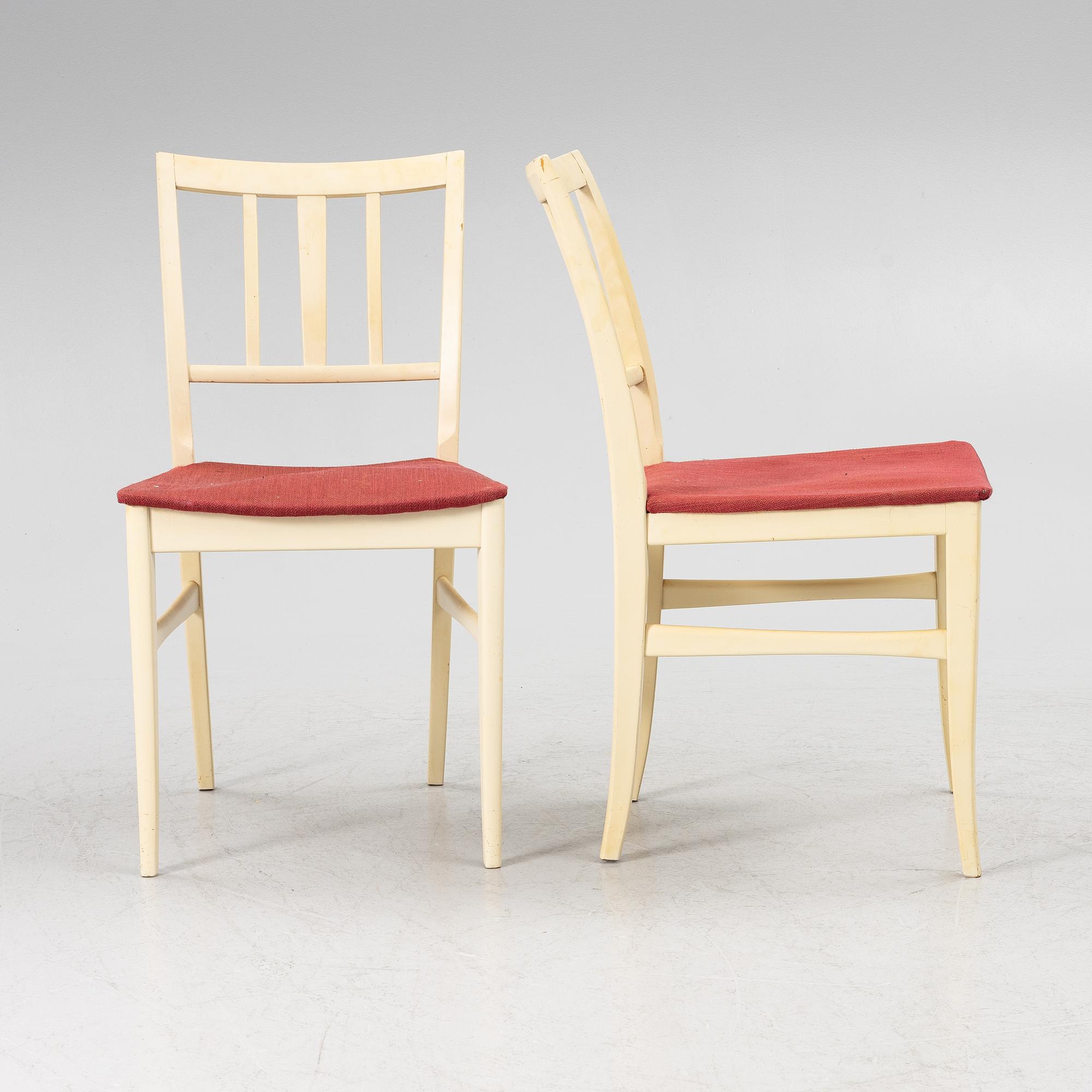 Carl Malmsten, a dining table with six chairs, end of the 20th century.