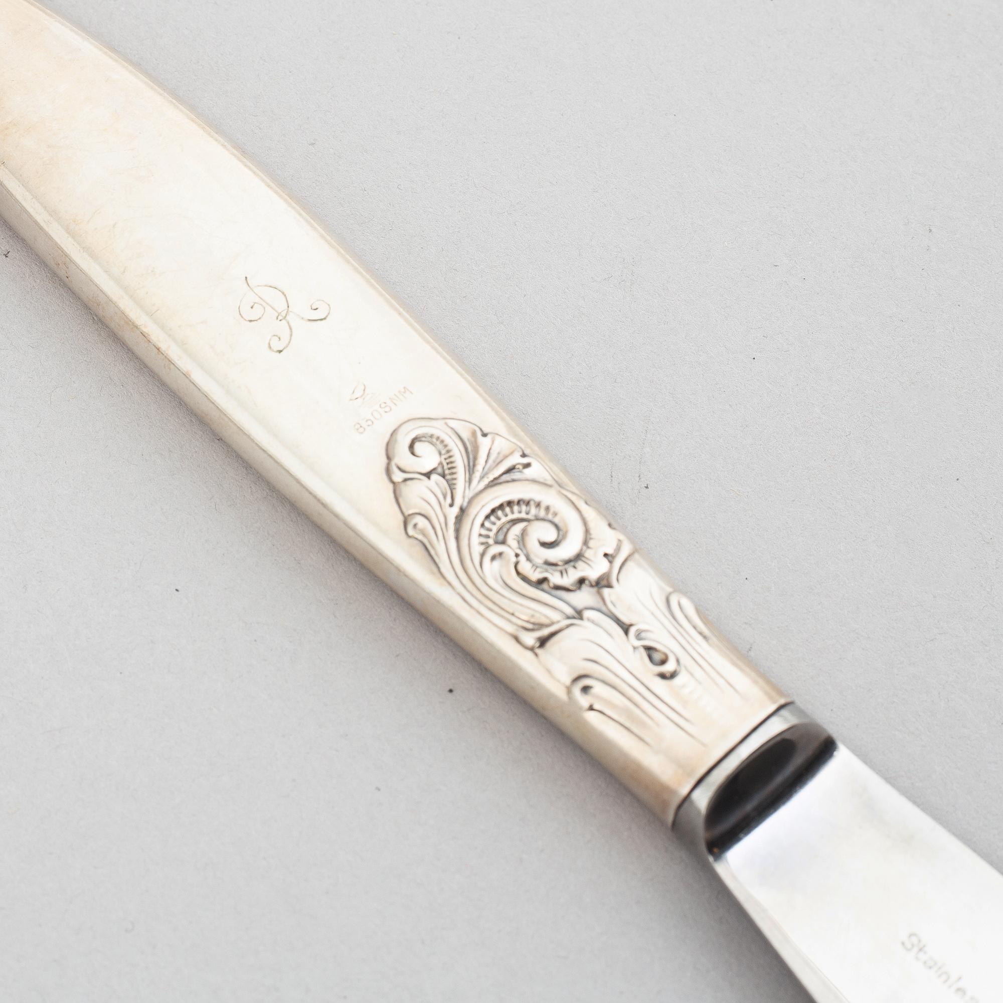 A 112-piece silver cutlery service, Norway, mid-20th century.