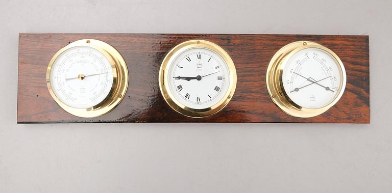 SKEPPSKLOCKA, Schatz samt SET MED SKEPPSKLOCKA, BAROMETER SAMT TERMOMETER, Pilot, 1900-talets andra hälft. Totalt 2 del.