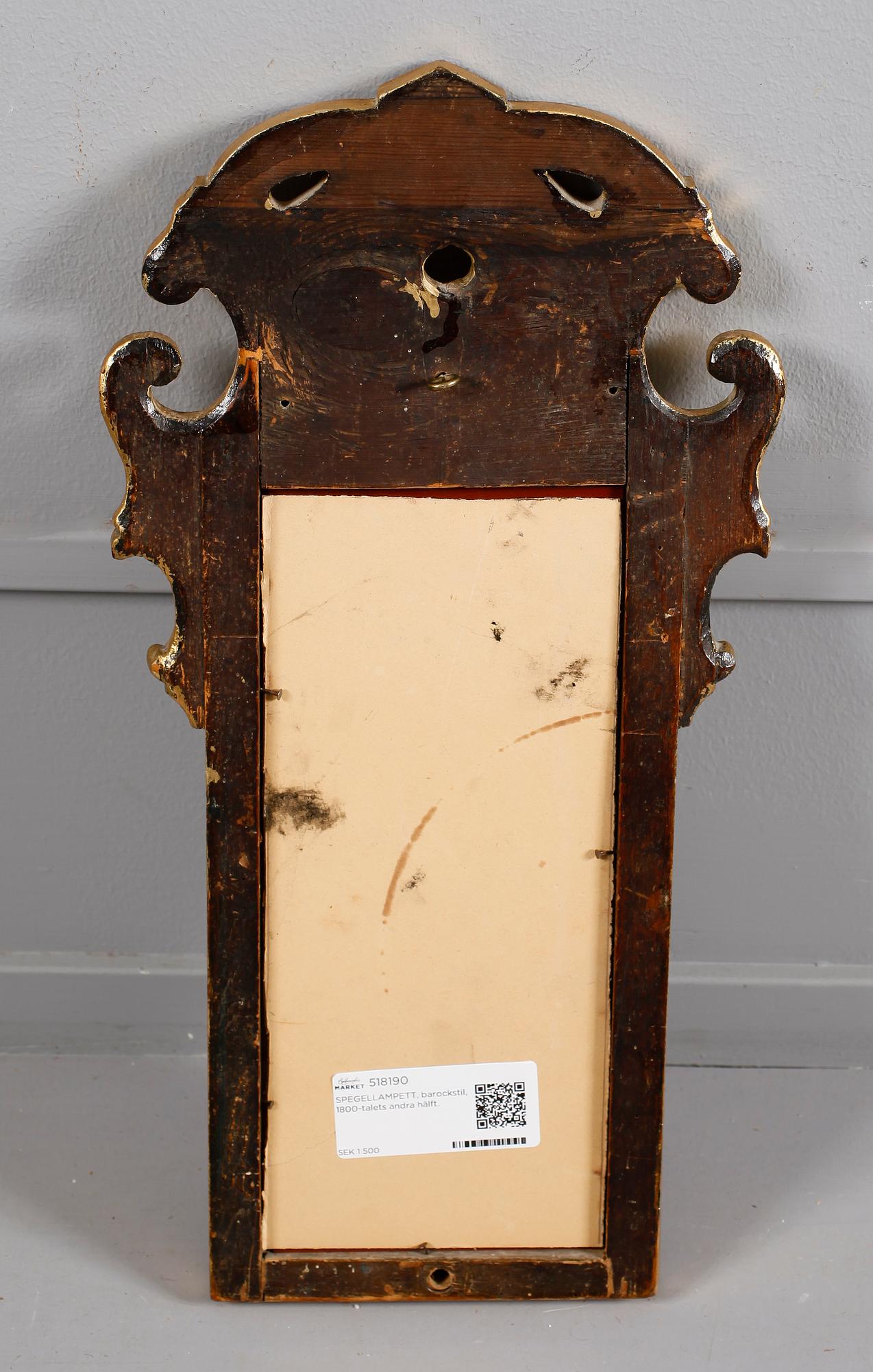 SPEGELLAMPETT, barockstil, 1800-talets andra hälft.