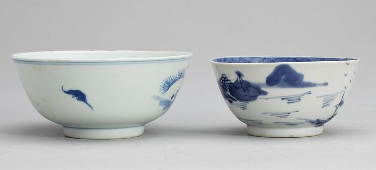 SKÅLAR 2 st, porslin. 1800-tal.