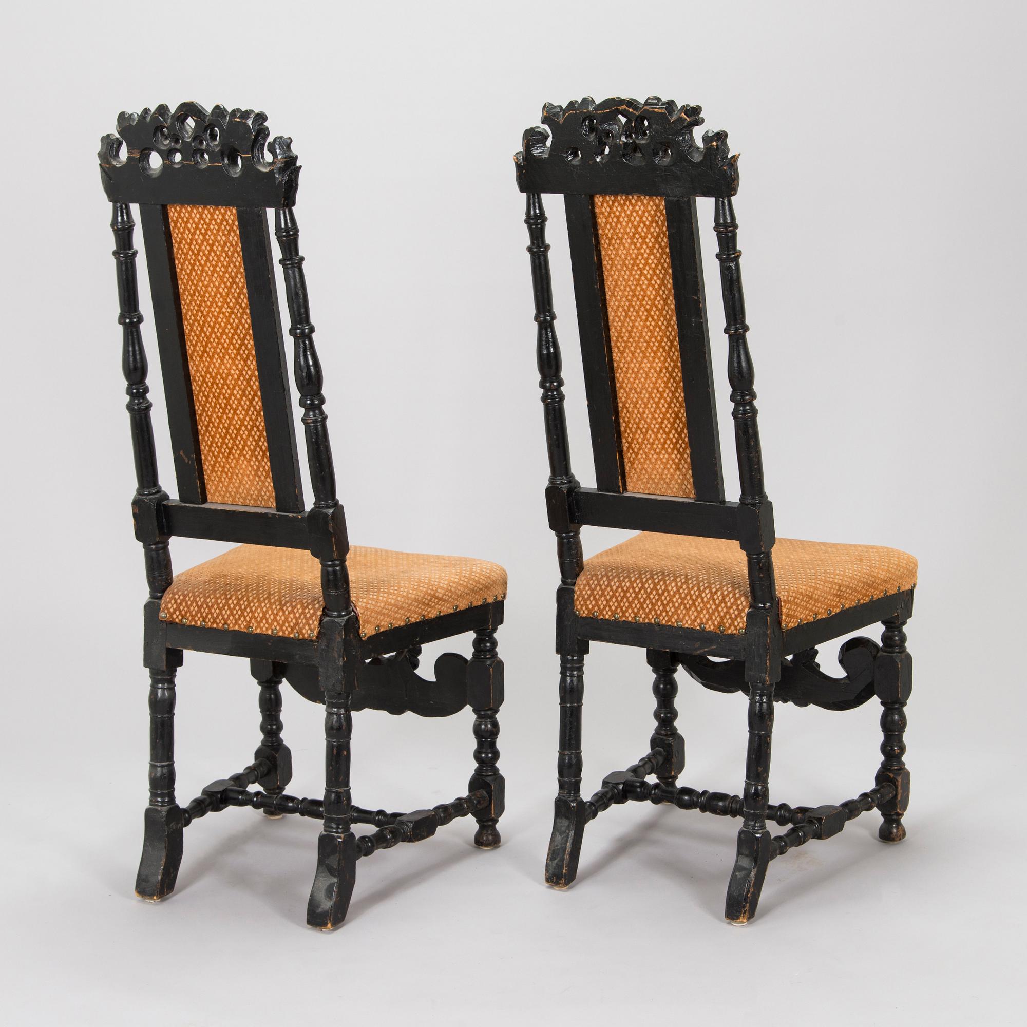 A pair of Baroque style chairs, second half of the 19th century.