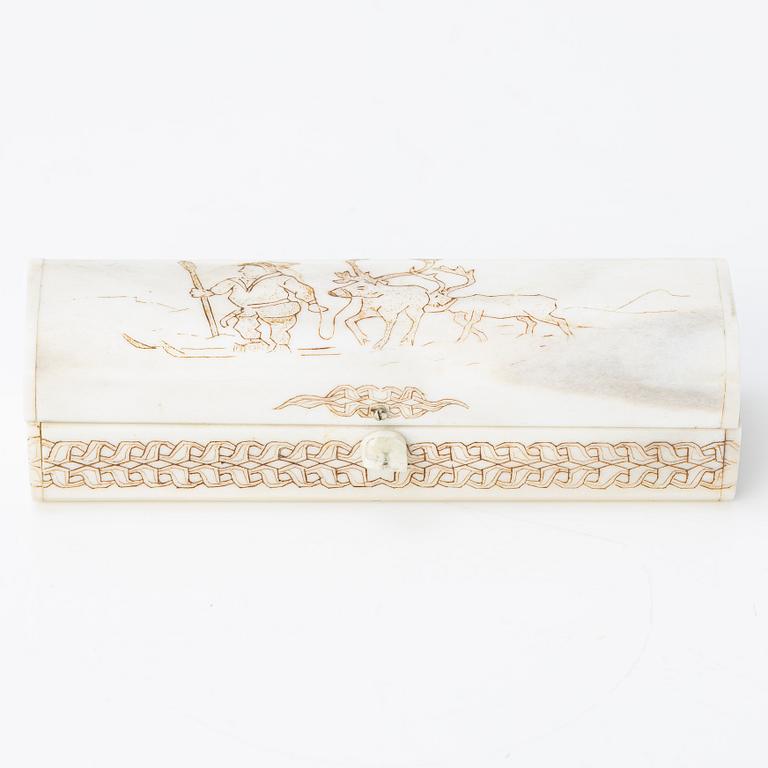 Bertil Fällman jewellery knife in box, signed, 1990s.