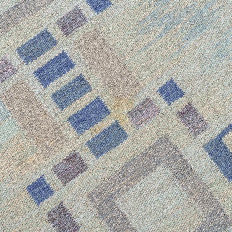 Judith Johansson, a carpet, 'Höllviken' flat weave. 264 x 186 cm, signed JJ.