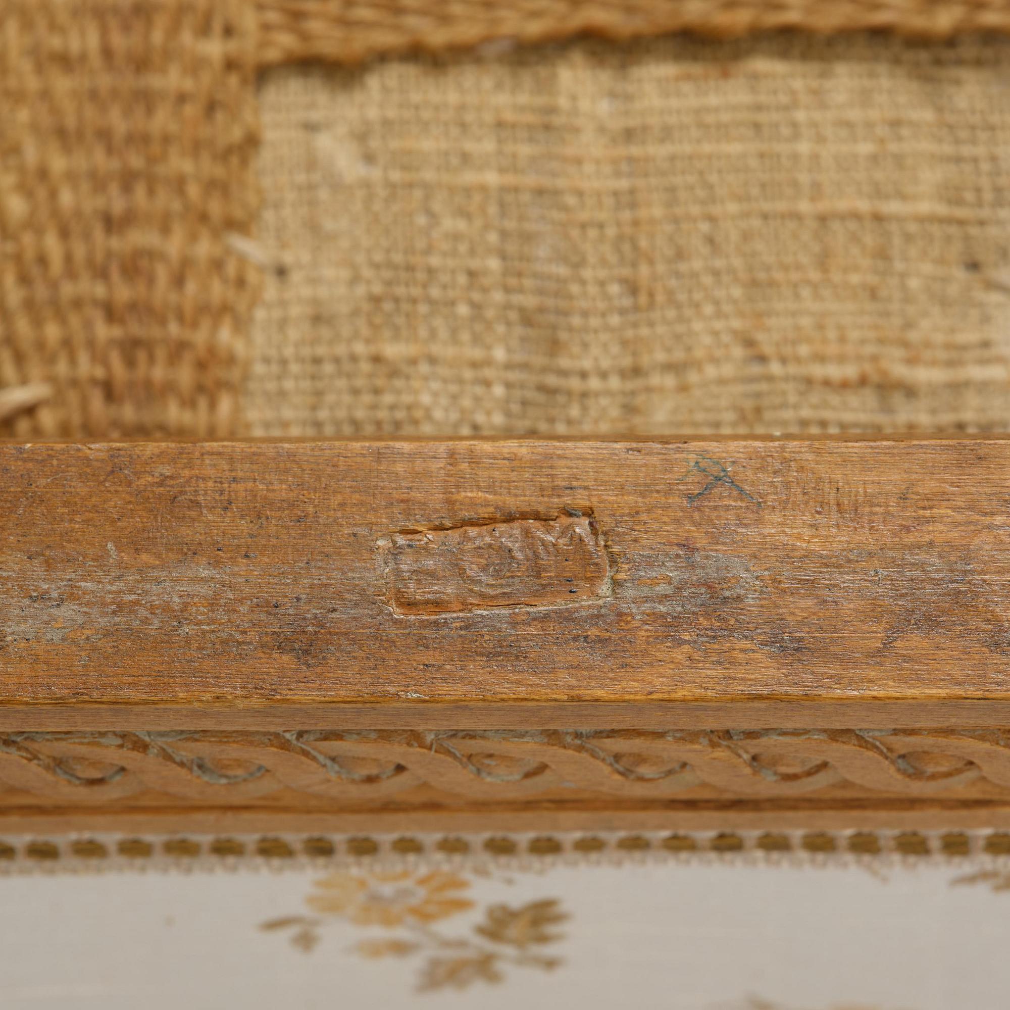 A pair of Gustavian stools by E. Öhrmark (master in Stockholm 1777-1813).