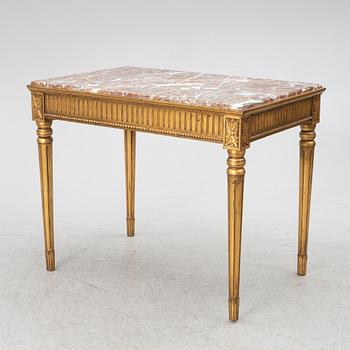 Soffa, 2 karmstolar, bord, gustaviansk stil, 1900-tal.