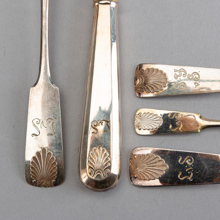 A Finnish 20th century set of 72 pcs of silver cutlery marks of Åbo different makers, total weight ca 2480 gr.