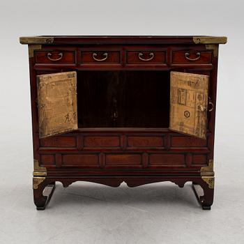 A lacquered wooden 'Mouri jang' headside chest, Korea, Joseon (Yi) dynasty (1392–1910).