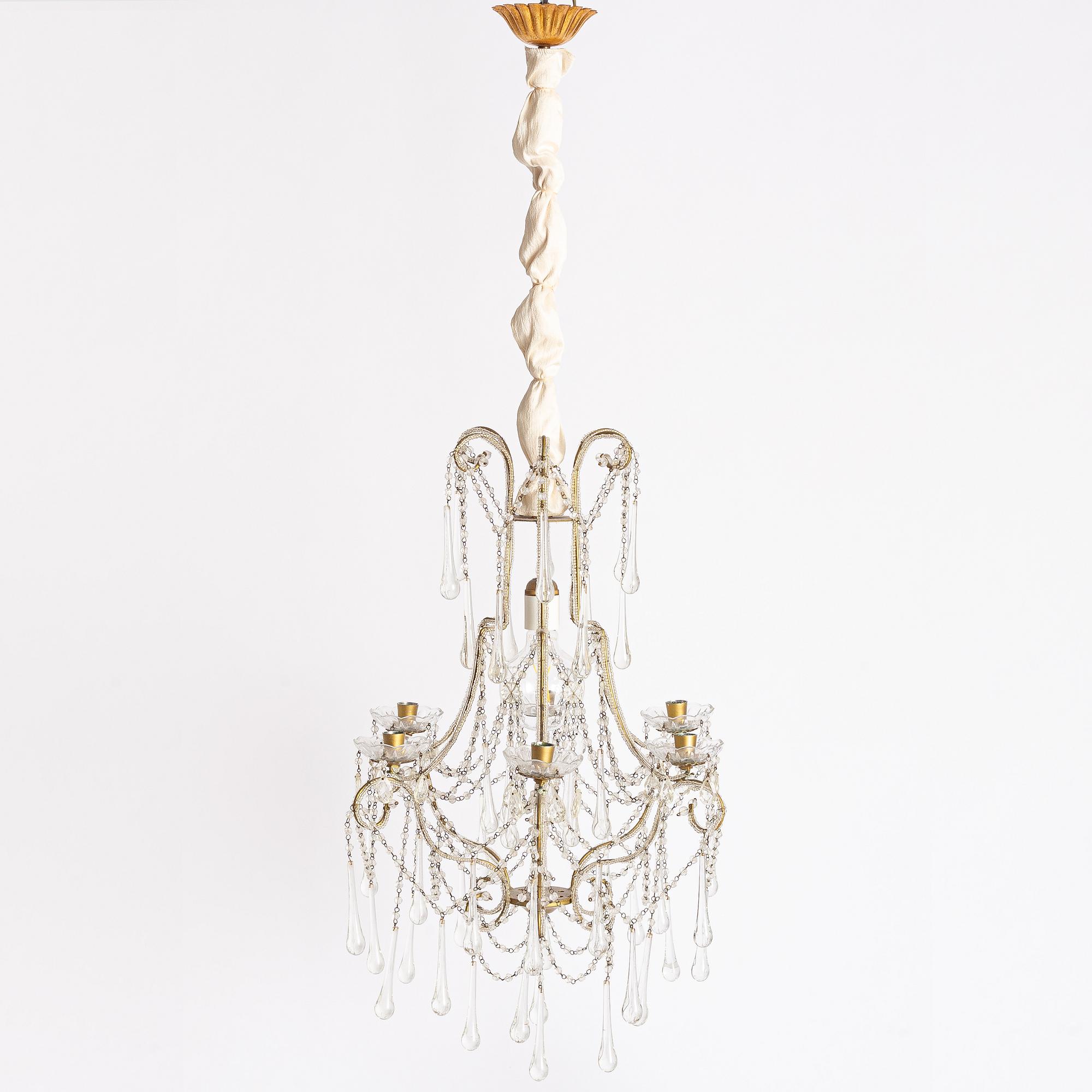 Chandelier, probably Italy, 1960s/70s.