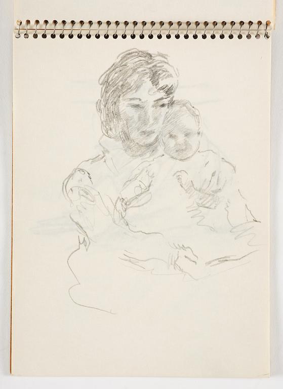 Lotte Laserstein, 4 skissböcker med blyertsteckningar.