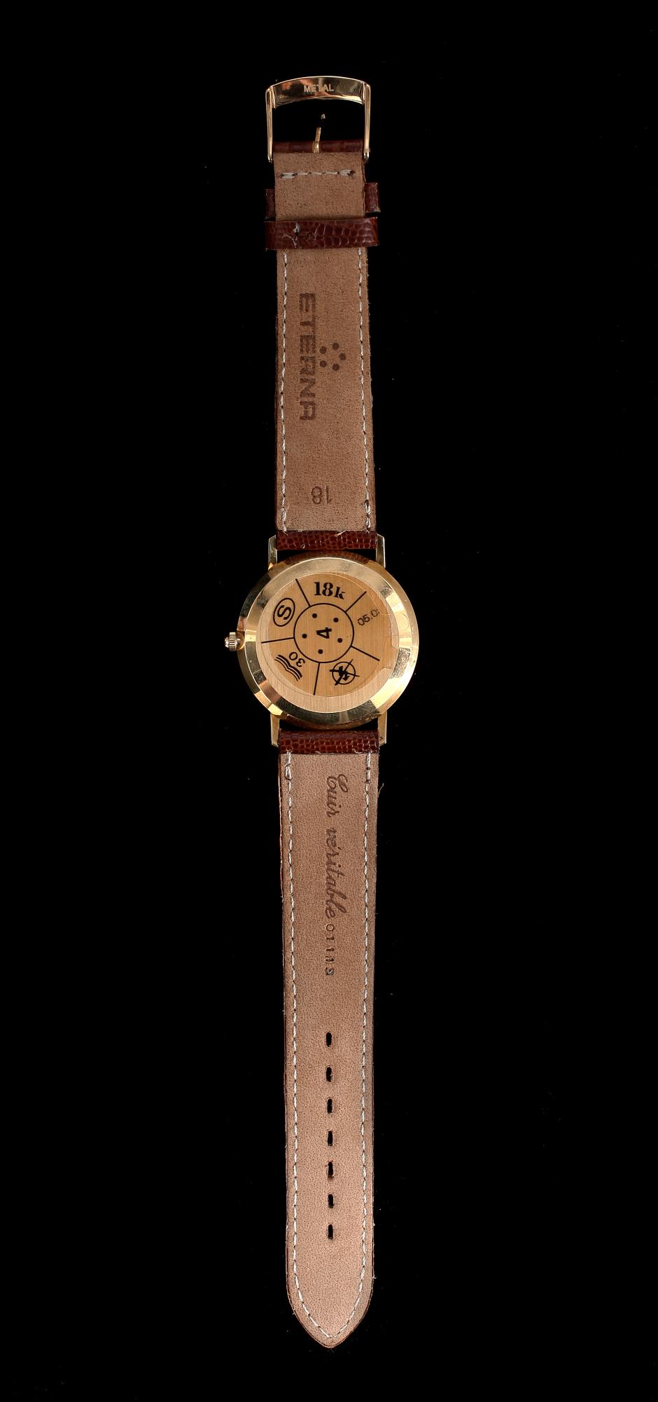 ARMBANDSUR, herr 18k guld, Eterna, quartz.