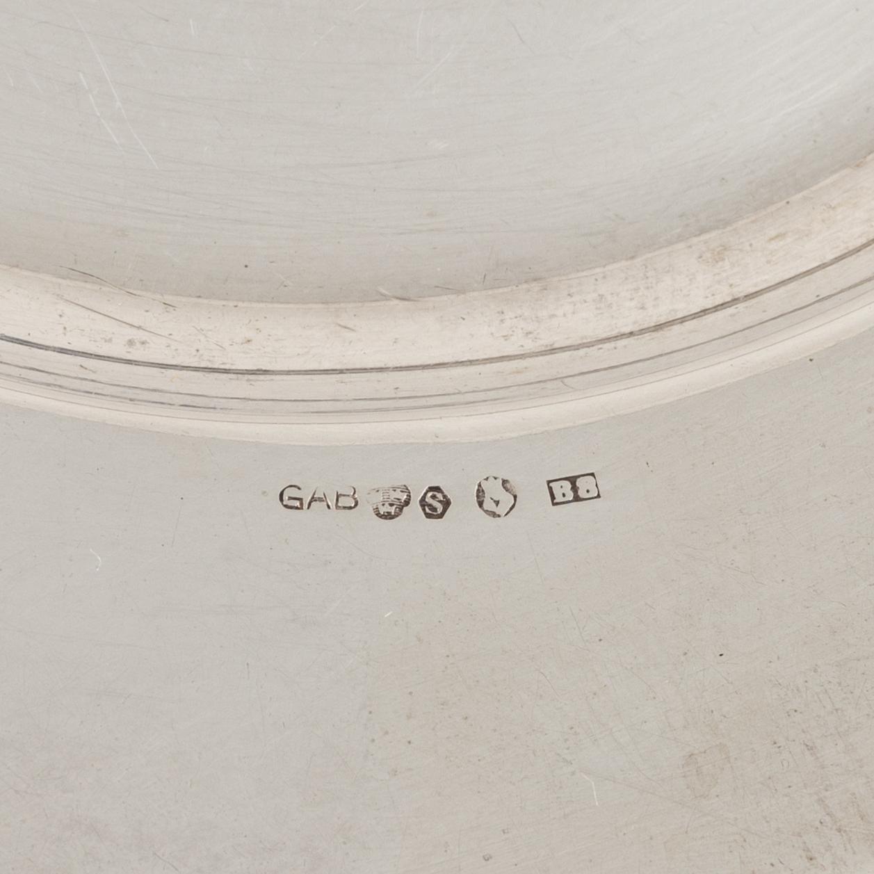 A Swedish silver Bowl, Dish, Beaker and Lided Box.