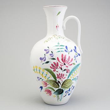 STIG LINDBERG, a faience vase with handle, Gustavsberg 1940s.