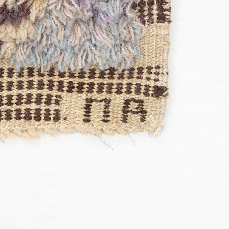 Marianne Richter, a carpet, "Påfågeln", knotted pile, ca 222 x 141 cm, signed AB MMF MR.