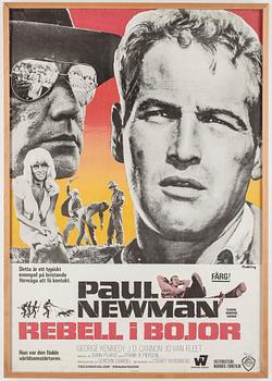 SVENSK ORIGINALAFFISCH, av Gullberg "Rebell i bojor", (Cool hand luke), 1967.