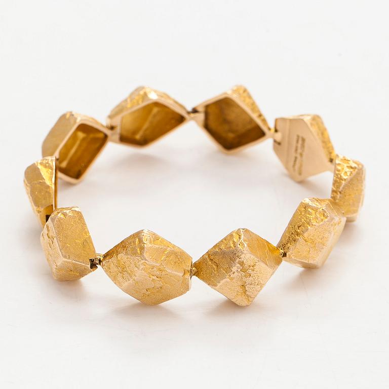 Björn Weckström, a 14K gold bracelet 'Lapp Stones' for Lapponia 1970.