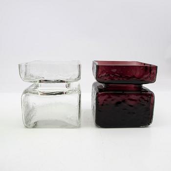 Helena Tynell, vases 9 pcs "Pala" Riihimäki Glass, designed in 1964.