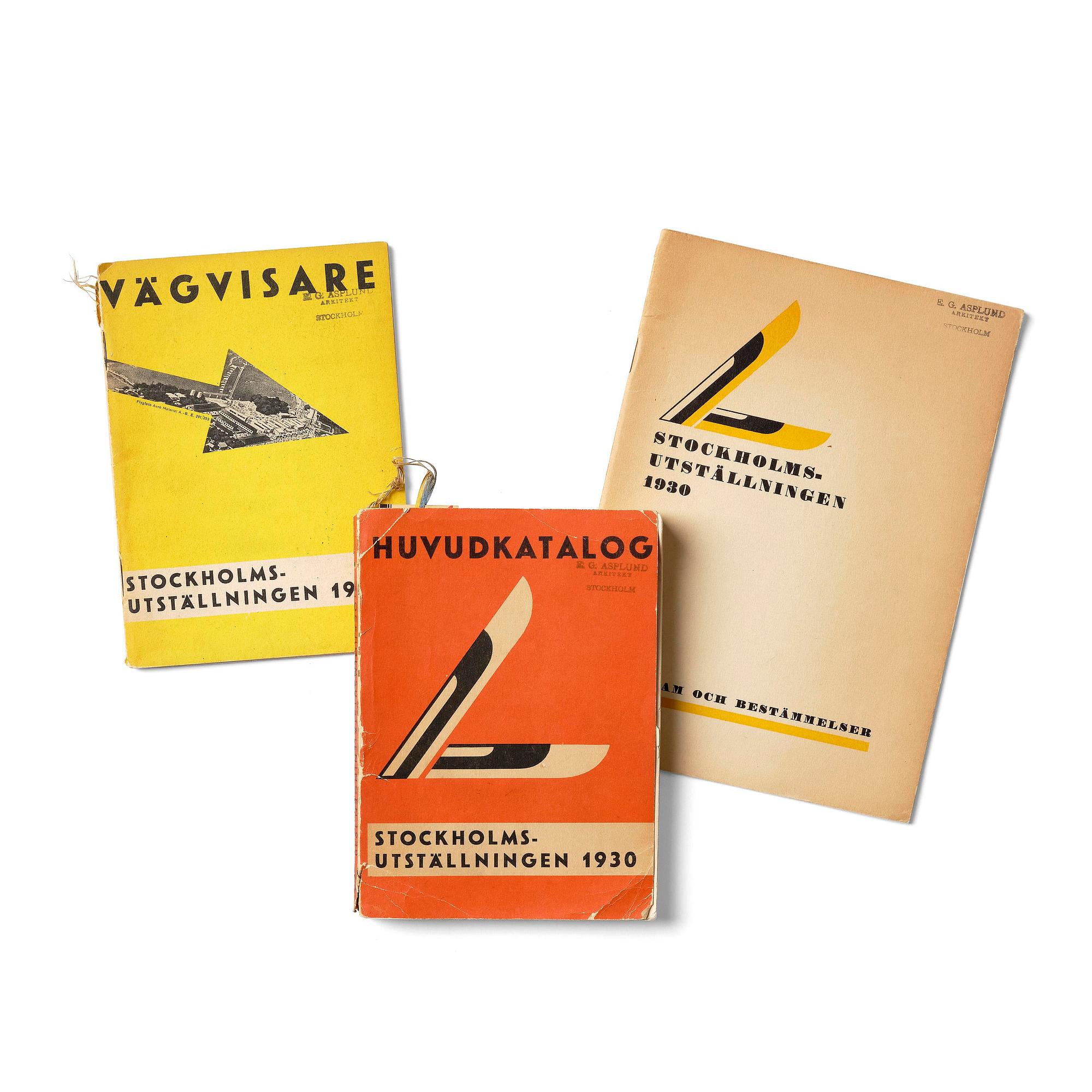 Stockholm Exhibition 1930, catalogue and brochures, three
