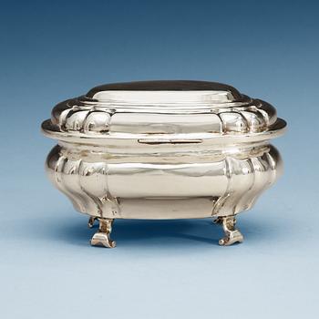 A Swedish 18th century silver casket, makers mark of Petter Ersson Lund, Stockholm 1747.