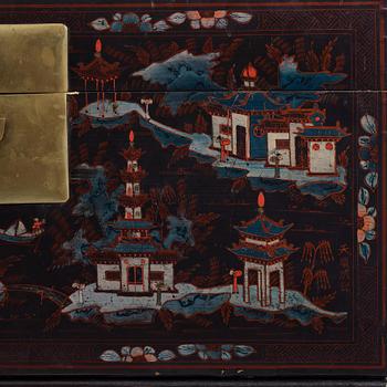 Two Chinese lacquered chests, Qing dynasty, 19th Century.