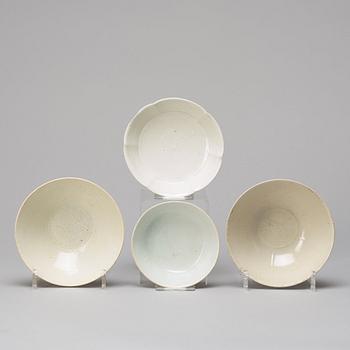 A group of four bowls, part Song dynasty (960-1279).