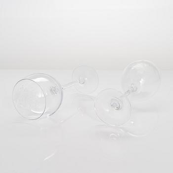 Drinking glasses, 21 pcs, with animal motifs, possibly Germany, late 20th century.
