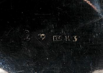 SOPPSLEV samt STRÖSKED, silver, bl.a. Jonas Lindberg. 1800-tal. Total vikt ca 92 g.