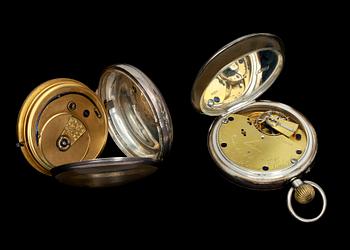 HERRFICKUR, 2 st, silver, England, omkring år 1900.