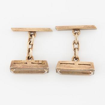 Manschettknappar, ett par, silver med bergkristall, Ryssland, Sovjet.