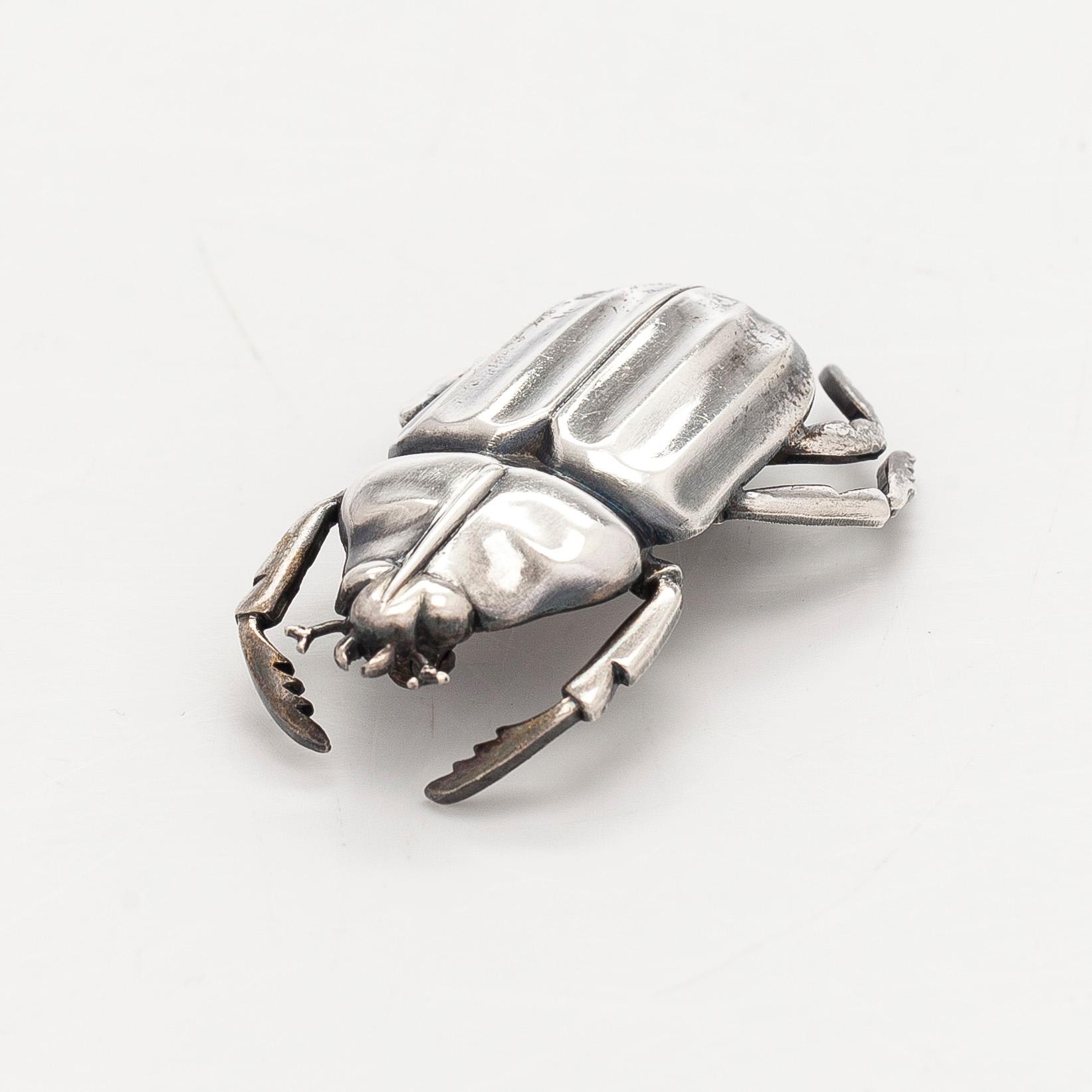 Brooch, beetle, silver, A. Tillander, Helsinki 1953.