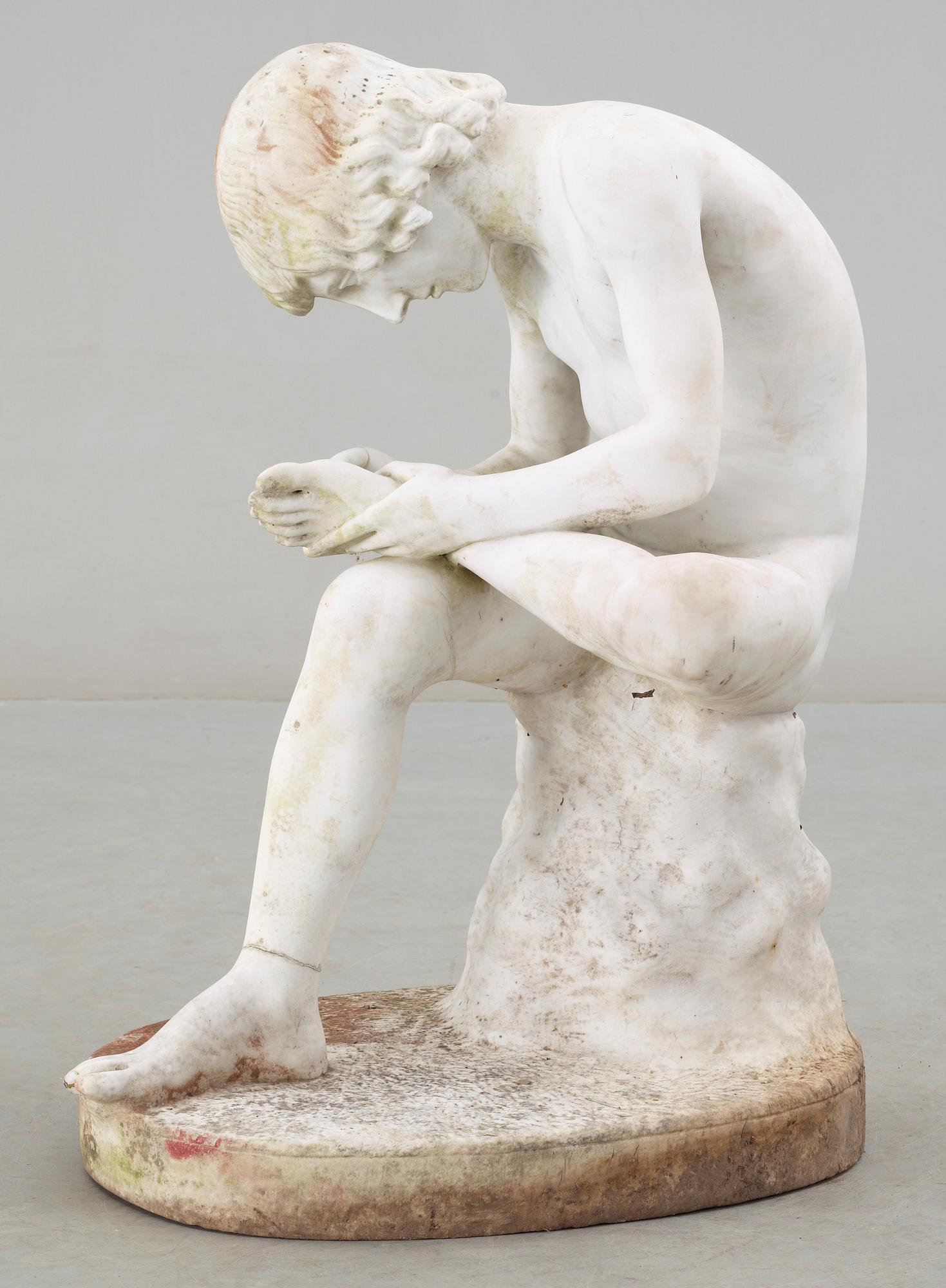 SKULPTUR, vit marmor, 1900-tal.