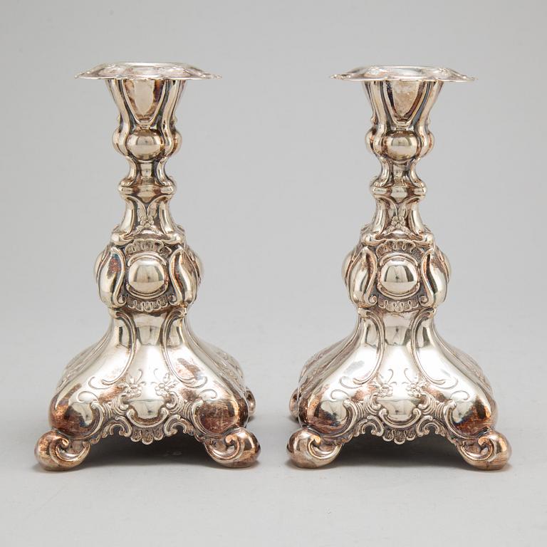 A pair of silver candlesticks from GAB, Stockholm, 1949.