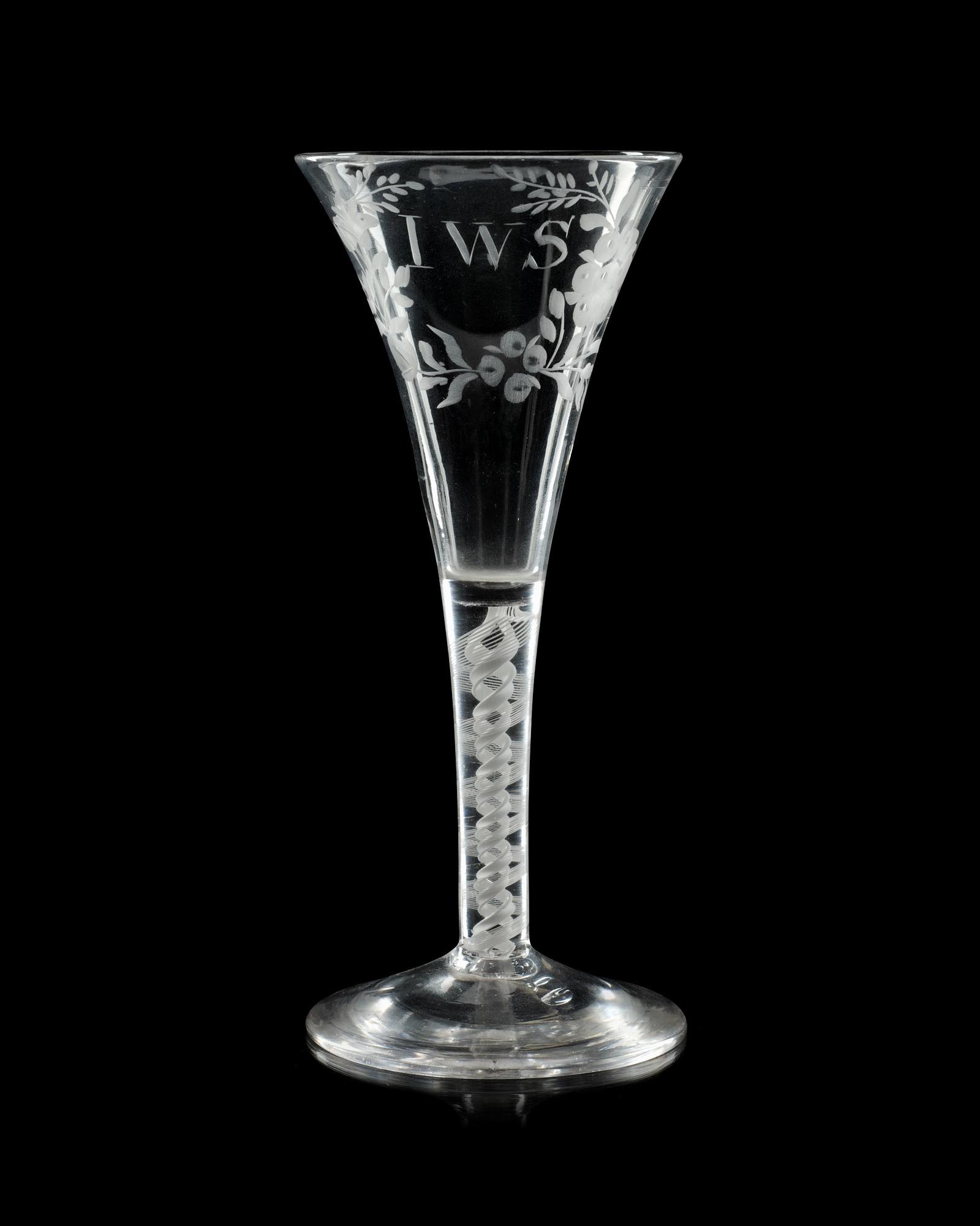 An English wine goblet, 18th Century.