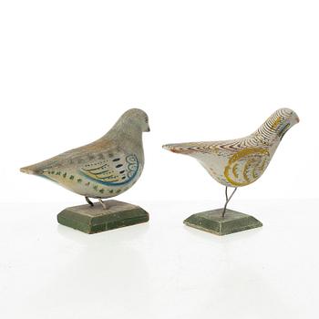 Birds, 2 pcs, folk art, early 20th century.