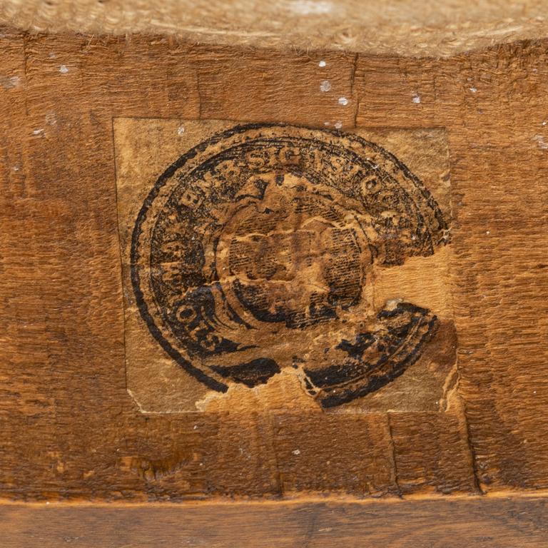 Taburett, gustaviansk, med Stockholms Hallstämpel, sent 1700-tal.