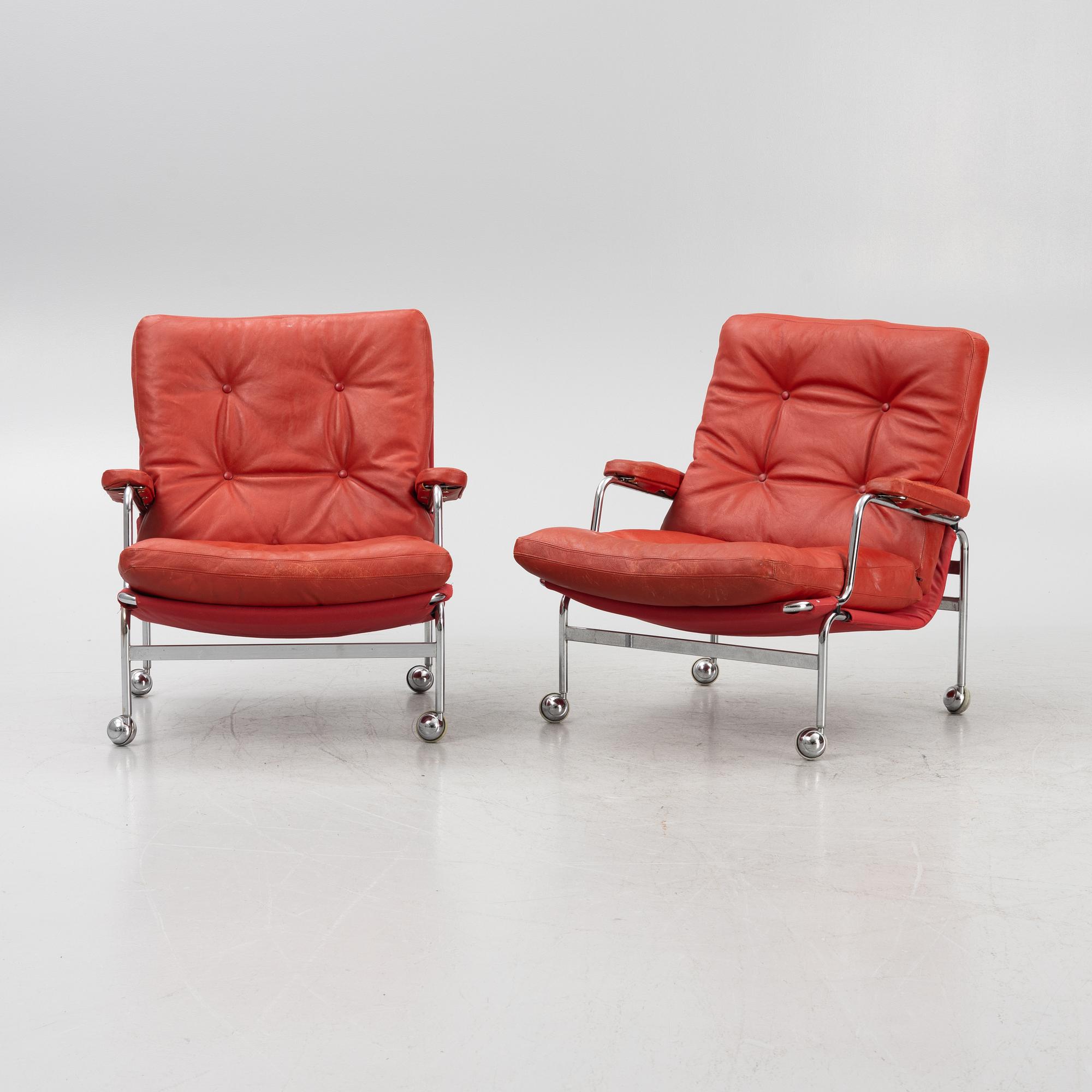 Bruno Mathsson, fåtöljer, ett par, "Karin", Dux.