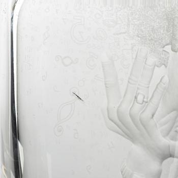 Mats Jonasson, vas, "På heder och samvete", Målerås Glasbruk, 4/10, 1989.