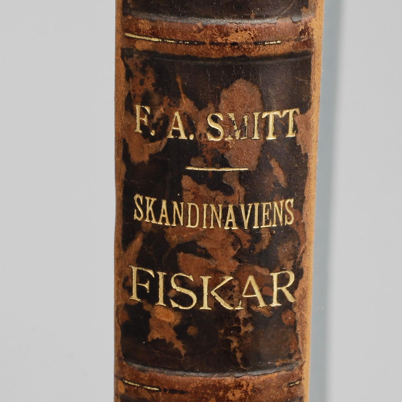 BOK, 1 vol. F.A. Smitt, med illustrationer av W. Von Wright, "Skandinaviens Fiskar", andra upplagan, Stockholm 1895.