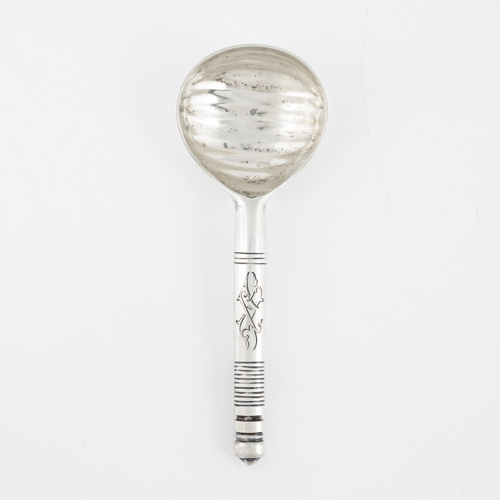 A Russian Silver Spoon, mark of Brothers Gratshew, St Petersburg 1896-1908.