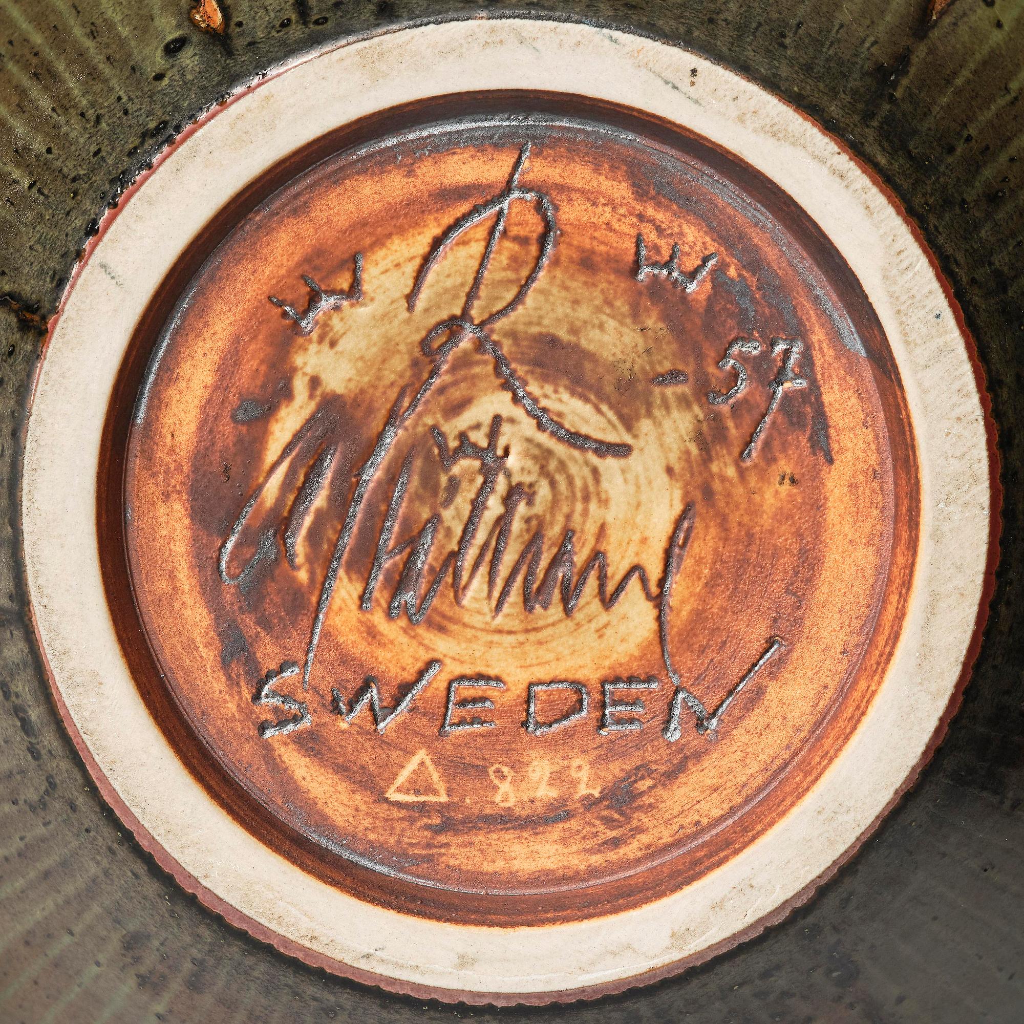 Carl-Harry Stålhane, unik vas, stengods, Rörstrand 1957.