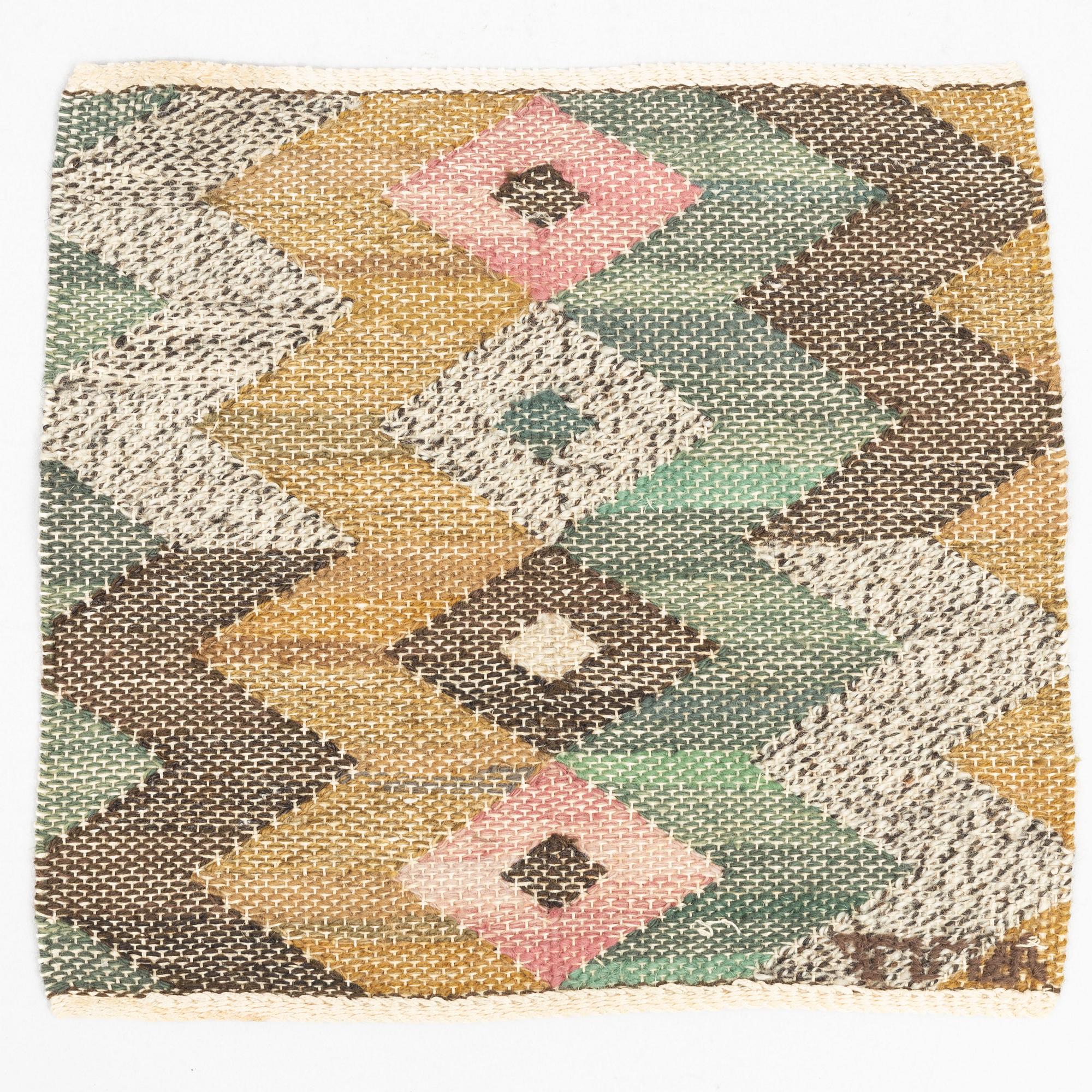 A Märta Måås-Fjetterström "Gråviggen" textile, marked AB MMF.