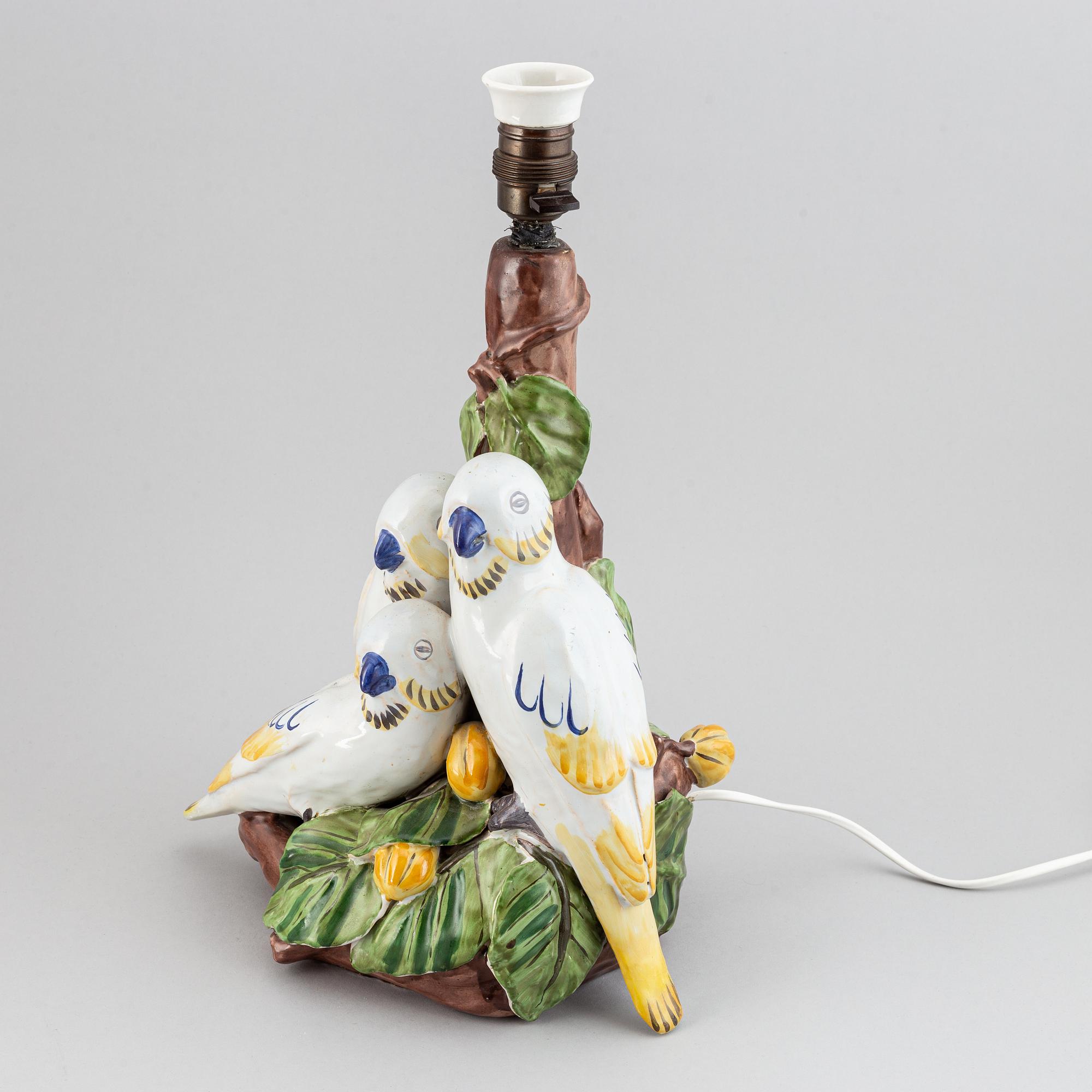 A Rörstrand table lamp, signed Nils Emil Lundberg, for Rörstrand.