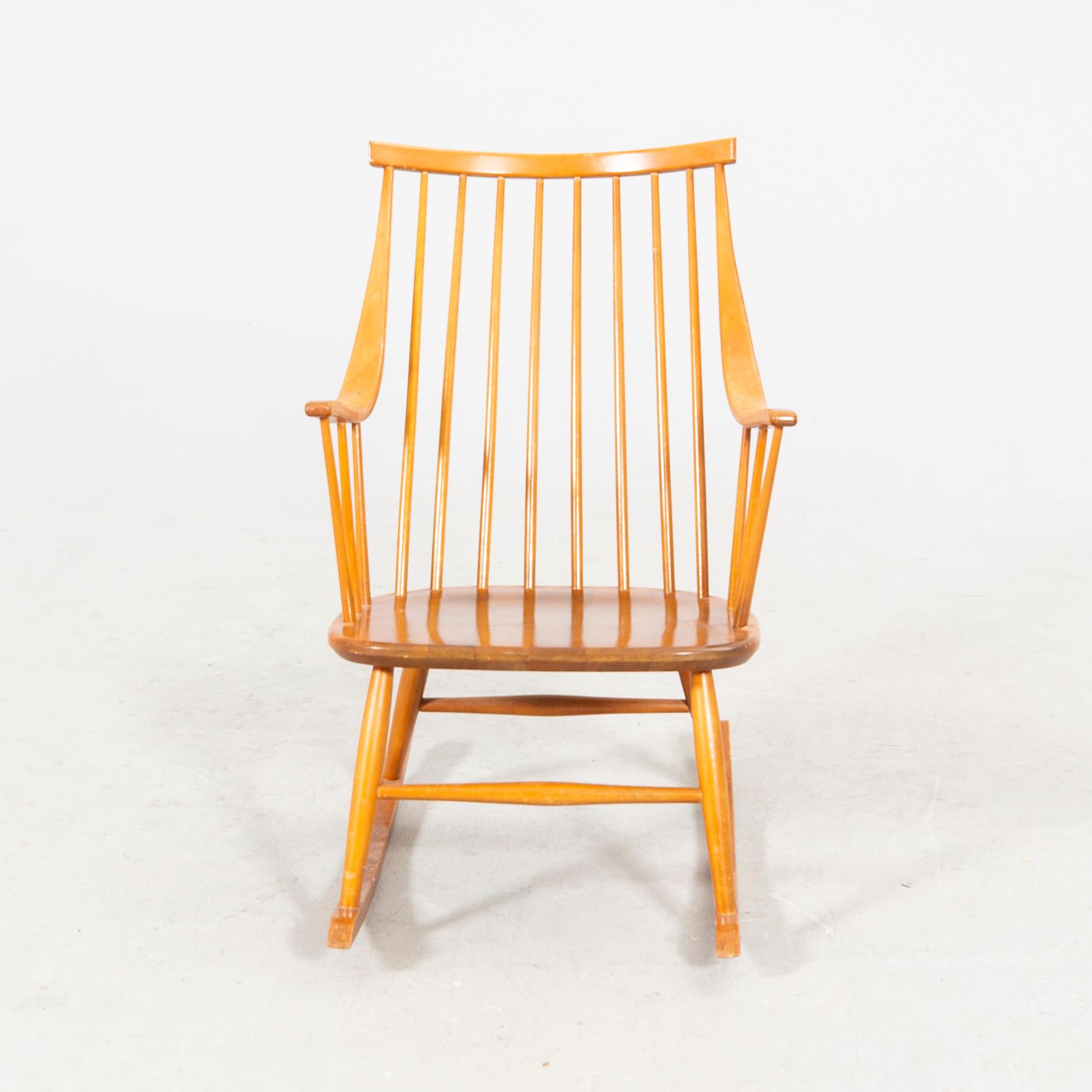 A Nesto beech rocking chair mid 1900s.