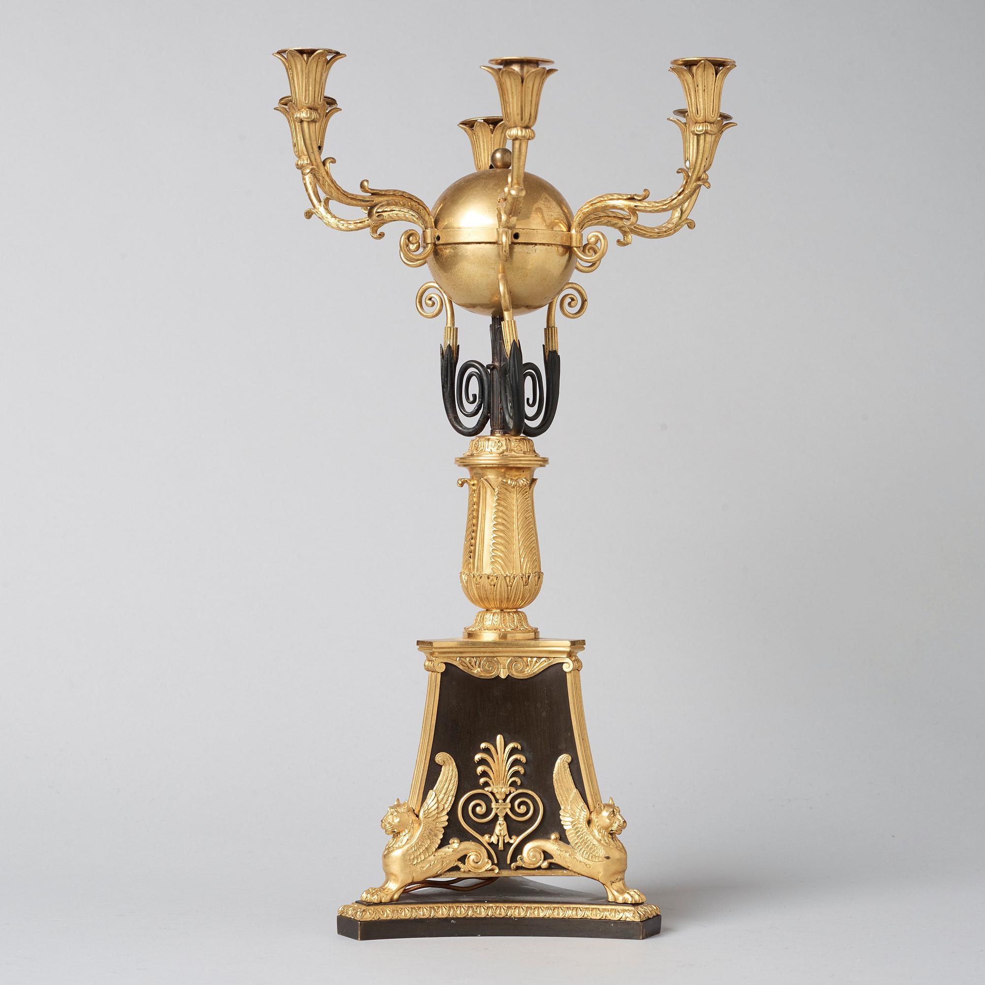 An Empire 19th century six-light candelabra.